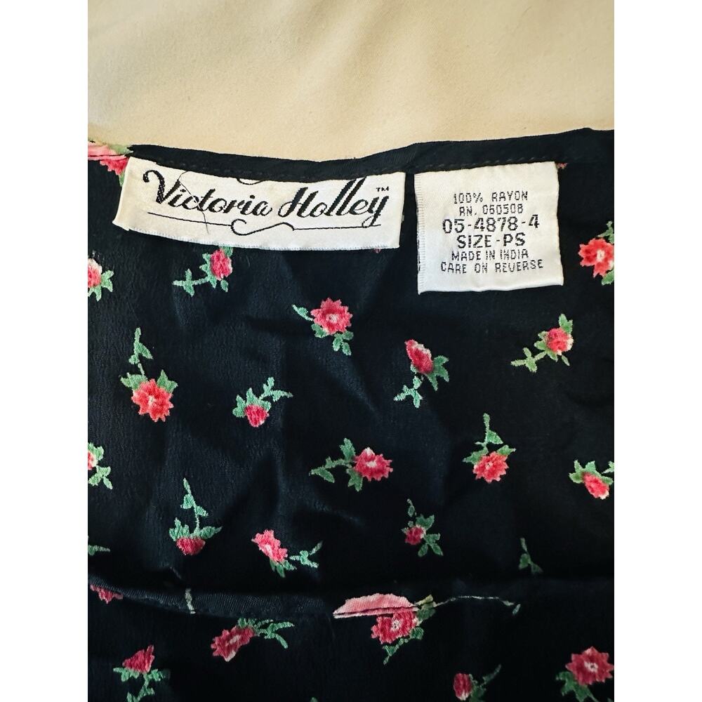 Vintage Victoria Holley Floral Cottage Whimsygoth Dress Petite Small Travel - Picture 3 of 6